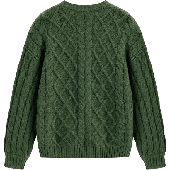 Vintage Crewneck Sweater Wool Blend Oversized Warm Knit Casual Street Wear - Picture 6 of 6